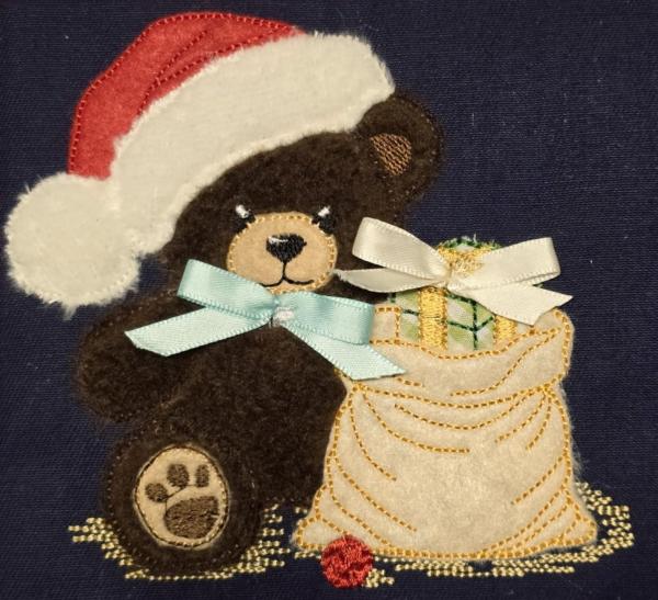 Doodle Applikationsdatei Teddy mit Geschenkesack